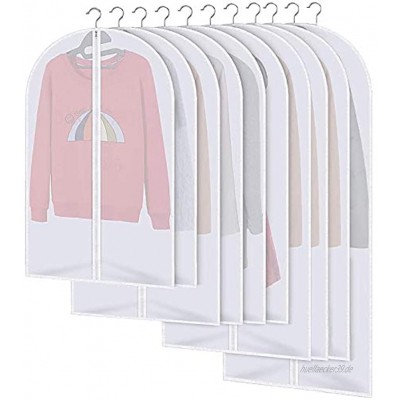 MOOING Kleidersack 10 Stück Hochwertiger Kleidersäcke Transparent Atmungsaktiver Stoff,Hochwertiger Anzugsack Kleiderhülle- Erstklassiger Schutz Aufbewahrung für Anzüge und Kleider