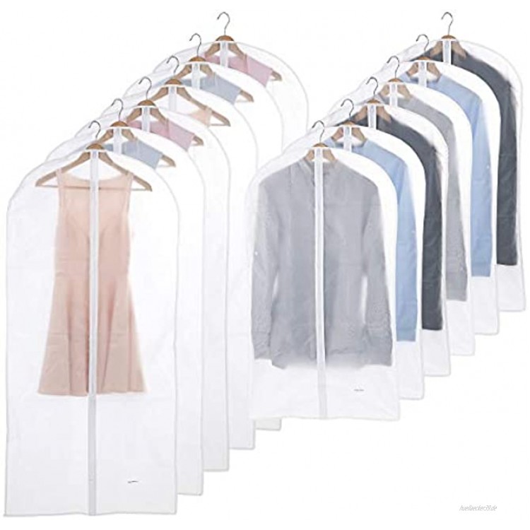 PEARL Kleiderschutzhülle: 12er-Set Kleidersäcke in 2 Größen 60 x 100 cm und 60 x 135 cm Kleiderhüllen