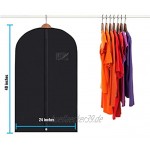 Plixio Kleidersack für Reisen und Aufbewahrung von Kleidern Hemden Mänteln inklusive Reißverschluss und transparentem Fenster schwarz 5 Pack: verschiedene Größen