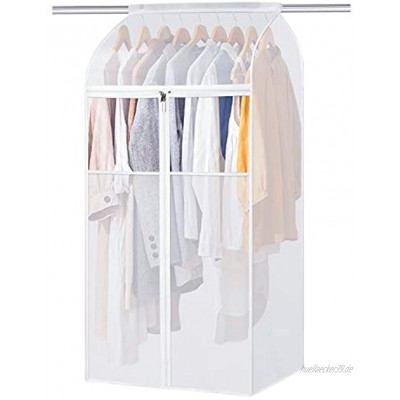 Univivi Kleidersäcke Transparent ， 60 * 109 cm Kleidersack groß mit Klettverschluss und Reißverschluss ， Kleiderhülle Passend für Kleider Anzüge Mäntel Jacken Hosen