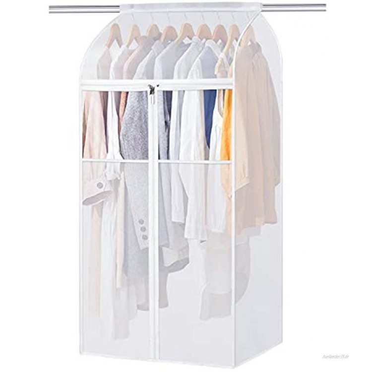 Univivi Kleidersäcke Transparent ， 60 * 109 cm Kleidersack groß mit Klettverschluss und Reißverschluss ， Kleiderhülle Passend für Kleider Anzüge Mäntel Jacken Hosen