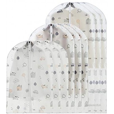 xiapai 9 Stücke Kleidersack mit Reißverschluss Transparente Kleidersäcke PEVA Kleidersack Anzug Staubdicht Mottensicher Waschbar Wasserdicht
