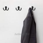 RANDIYIHAOXU 20 stück Kleiderhaken Vintage Doppelt Wandhaken Huthaken Handtuchhaken für Garderobenhaken Badezimmer Küche Wand Flur Schwarz