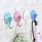 ZJ Küche Badezimmer Starke Nahtlose Vakuumsaugschalen-Haken-Stick Haken tragende Wand Huthaken Color : Pink