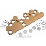 BU Products Magnetisches Schlüsselbrett in Bienenwaben-Form Dekorative Schlüsselleiste aus Bambus Holz