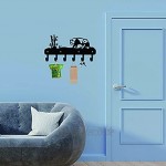 CREATCABIN Schlüsselanhänger Dekorative Kleiderhaken Wandmontierte Schlüsselhaken Aus Metall Handtuchhalter Mit 6 Haken Pandas Und Bambus Design Für Die Wand Badezimmer Küche Eingang