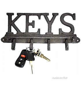 Schlüsselhalter Vintage-Stil dekorativer Gusseisen Wandmontage Schlüsselhaken