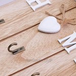 VOSAREA Holz Schlüsselhaken 6 Haken Schlüsselbrett zum Aufhängen Wand Schlüsselhalter Schlüsselbord Schlüsselleiste Schlüsselkasten Schlüssel Wandhaken für Zuhause