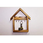 Wandmontierter Schlüsselhalter aus Holz mit 4 Paar Schlüsselhaken für niedliche rustikale Heimdekoration.