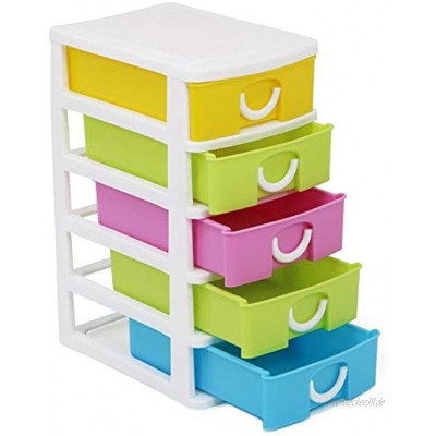 com-four® Schubladen-Box mit fünf Schubladen für Bastel-Zubehör Nützlicher Büro-Organizer mit Schubladen Bastelschubladen Für Schreibtisch Bad Küche