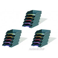 Durable 770557 Briefablagen Varicolor Ablagesystem mit 5 Fächern anthrazit mit farbigen Griffzonen 15 Ablagefächer