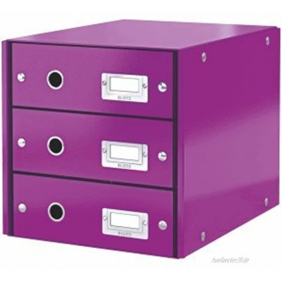 Leitz Schubladenbox 3 Fächer Karton violett