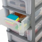 Marke Iris Ohyama Schubladenschrank Schubladencontainer Organizer Chest OCH-2400 plastik silber 4 x 13 L L35,5 x B26 x H80 cm