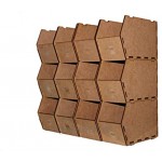 Organizer Schubladen stapelbar offen aus recyceltem MDF-Holz. Los 12 Einheiten. Behälter zur Aufbewahrung um Dinge aufzubewahren. 160 × 106 × 87