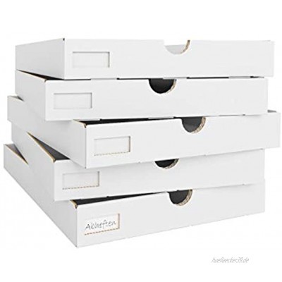 Superelch Pappschubladen Kallax Regal für Regaleinsatz – Pappkisten Papierboxen Faltboxen fürs Home Office Arbeitszimmer Bastelzimmer 5er Set mit Etiketten