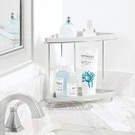 mDesign Eckregal Bad – freistehendes Badregal mit 2 Ebenen zur Aufbewahrung von Shampoo Duschgel Handtüchern & Co. – Duschregal aus Metall und Kunststoff – 2er-Set – hellgrau und silberfarben