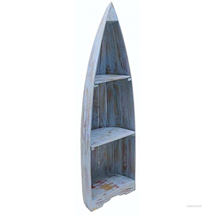 Oriental Galerie Regal Bootsregal Boot Standregal Aufbewahrung Maritim Urlaub Albesia Holz Urlaub Nordsee Hellblau Mittel
