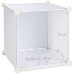 Relaxdays Steckregal aus Kunststoff erweiterbares 16 Fächer Regalsystem quadratisches Standregal 127x127x31,5cm weiß