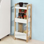 SoBuy® FRG226-WN Badregal in weiß Kautschukholz Standregal Küchenregal mit 3 Ablagefächern BHT ca: 28x74x20cm