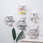 Hexagon Wandregal aus Metall mit 3 Böden Industrie Gewürzregal mit 3 Etagen Hängeregal Regale für die Wand,28 x 25 x 11 cm,Wandregal Schweberegal mit Sechseckige 3 Lagen Regal Einfach zu Montieren