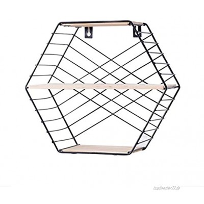Hexagon Wandregal aus Metall mit 3 Böden Industrie Gewürzregal mit 3 Etagen Hängeregal Regale für die Wand,28 x 25 x 11 cm,Wandregal Schweberegal mit Sechseckige 3 Lagen Regal Einfach zu Montieren