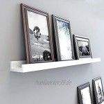 SONGMICS Wandregal Schweberegale für Fotorahmen und Bücher 110 x 10 cm Modernes Regal Weiß LWS46WT