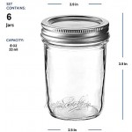 Ball Regular Mouth Mason Jar 8oz [6er Set] Einmachgläser mit luftdichten Deckeln und Bändern – zum Einkochen Gären Einlegen Glasbehälter mikrowellen- spülmaschinenfest Sewanta-Glasöffner