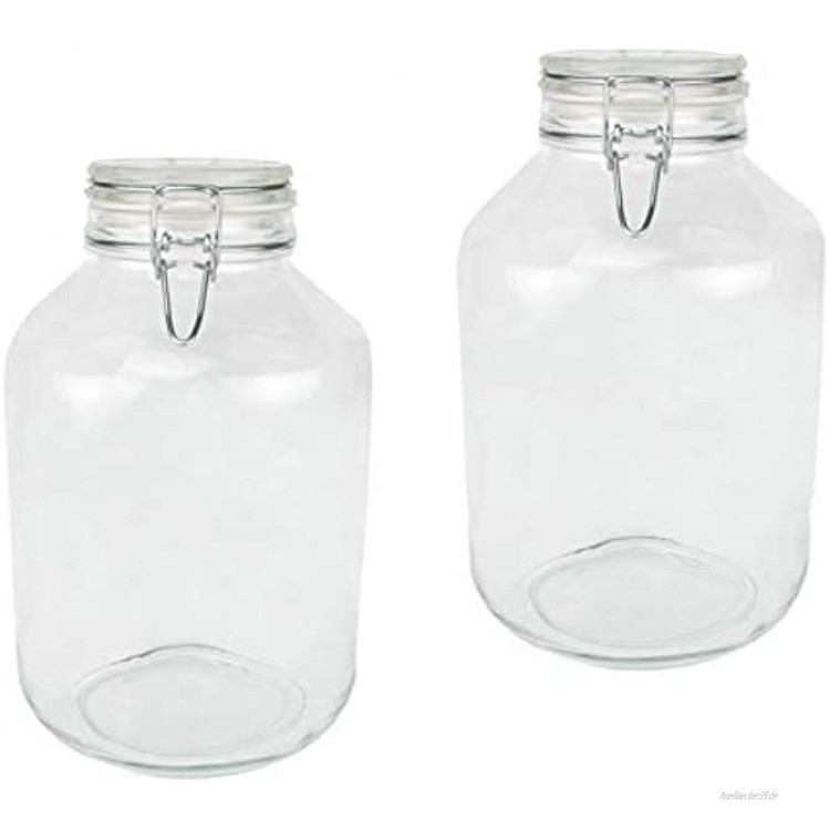Bormioli Fido Gläser mit Bügelverschluss 2 teilig | Füllmenge 5 L | Luftdichte Konservierung durch den Gummiring sowie den Drahtbügelverschluss