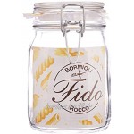 Bormioli Rocco Drahtbügelglas 1 Liter 6er-Set Fido Glas Weiß 6 x 1000 ml