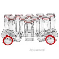 Flaschenbauer- 12 Drahtbügelgläser 1550ml verwendbar als Einmachglas zu Aufbewahrung Gläser zum Befüllen Leere Gläser mit Drahtbügel Made in Germany