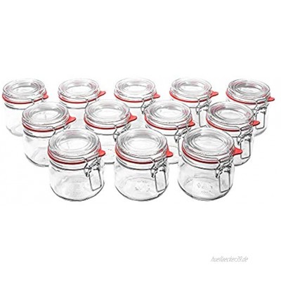 Flaschenbauer 12 Drahtbügelgläser 634ml verwendbar als Einmachglas zu Aufbewahrung Gläser zum Befüllen Leere Gläser mit Drahtbügel Made in Germany