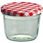 MamboCat 100er Set Sturzglas 230 ml Marmeladenglas Einmachglas Einweckglas to 82 rot Karierter Deckel incl. Diamant-Zucker Gelierzauber Rezeptheft
