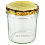 MamboCat 12er Set Sturzglas 350 ml mit to 82 Deckel mit Holz-Dekor Einmachglas Einweckglas inkl. Diamant-Zucker Gelierzauber Rezeptheft
