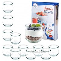 MamboCat 12er Set WECK-Tulpenglas 370 ml + Rezeptheft | Marmeladen-Gläschen klar | Ø 9 cm | Lebensmittel einkochen aufbewahren & konservieren | Einweck-Zubehör
