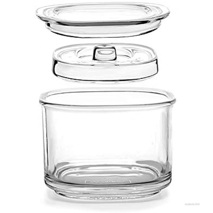 N A Gärglas transparent sichtbar 850 ml Kapazität Weithalsflasche Staubdicht Luftdichter Verschlussdeckel Schwere Glasgewichte für eingelegte Lagerung Kimchi Konservieren von Schüttgut