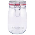 pajoma Drahtbügelglas 10x 1000 ml Fassungsvermögen inkl. Gummidichtung Einmachglas hergestellt in Deutschland