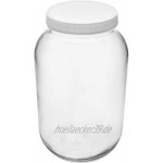 Tebery Einmachglas mit breitem Mund und luftdichtem Kunststoffdeckel zum Einkochen Aufbewahren Einlegen und Einkochen – 2 Stück