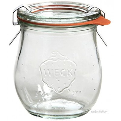 Weck Tulpenglas 220ml 12er-Set: Sturzglas Deckel Dichtring Einmach-Klammern Glas Durchsichtig 12 x 220 ml