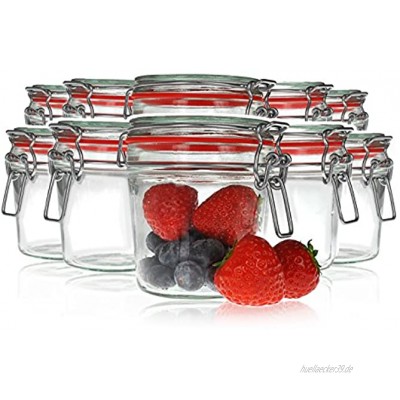 YOUZiNGS Draht-Bügel-Gläser je 200ml 10 Stück im Set Einmach-Glas Aufbewahrungsglas mit Bügel-Verschluss und Gummi-Dichtung luftdicht Schnapp-Glas zum Konservieren von Lebensmitteln Marke