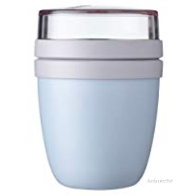 Mepal Lunchpot Ellipse Mini-Nordic Blue – 300 ml praktischer Müslibecher Joghurtbecher to go Becher – Geeignet für Tiefkühler Mikrowelle und Spülmaschine Polypropyleen 470 ml