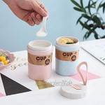 Mousyee Müslibecher Joghurtbecher Tragbarer 300-ml-Behälter für Milchgetreide-Müsli Mikrowellengeeignet BPA-frei Versiegelt um EIN Überlaufen zu Verhindern mit Löffel zum Frühstück Rosa