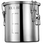 Müslidosen Edelstahl Reis Eimer Sealed Mehl Eimer Reis Aufbewahrungsbox Getreidebehälter Soy Vorratstank Küche Storage Container Color : Silver Size : 27x27x28cm