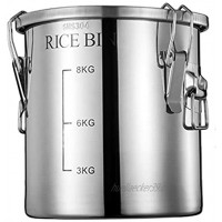 Müslidosen Edelstahl Reis Eimer Sealed Mehl Eimer Reis Aufbewahrungsbox Getreidebehälter Soy Vorratstank Küche Storage Container Color : Silver Size : 27x27x28cm
