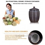 Müslidosen Getreidelagerbehälter Feuchtigkeitsbeständige Keramik Reislagereimer Mehlbehälter Küche Getreidespeicher Color : Brown Size : 25x25x38cm