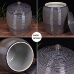 Müslidosen Getreidelagerbehälter Feuchtigkeitsbeständige Keramik Reislagereimer Mehlbehälter Küche Getreidespeicher Color : Brown Size : 25x25x38cm