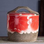 Müslidosen Keramik Reis Eimer Getreidebehälter Reisbox Mehlbehälter Küche Keramik Jar Tee-Dosen Color : Red Size : 26x26x26cm