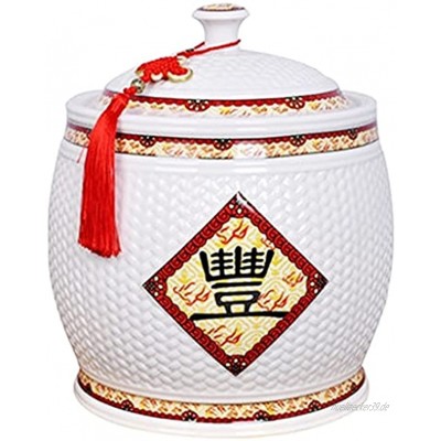 Müslidosen Keramik-Reisdose Haushalts-Lagertank Versiegelter Reiseimer Mit Deckel Reisbox Keramik-Reisdose Gesundheit Und Umweltschutz Color : Weiß Size : 25 * 33cm