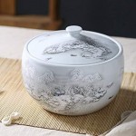 Müslidosen Keramik Reiszylinder Reis Eimer Mit Deckel Küchen-Lagertank Getreidebehälter Keramiktopf Color : Weiß Size : 25x25x22cm