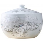 Müslidosen Keramik Reiszylinder Reis Eimer Mit Deckel Küchen-Lagertank Getreidebehälter Keramiktopf Color : Weiß Size : 25x25x22cm