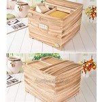 Müslidosen Massivholz-Reisfass Aufbewahrungsbox Mehlbehälter Feuchtigkeitsfester Zylinder Aufbewahrungsbehälter for Küchenkorn Color : Wood Color Size : 31x36x25.5cm